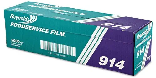 Reynolds 242000, Food Wrap Clear PVC Film, Foodservice 24-Inch x 2000-Feet Roll With Cutter Box