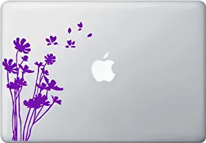 Flowers in The Wind - MacBook or Laptop Vinyl Decal Sticker (Purple)