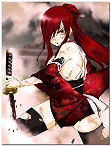 Tomorrow sunny Erza Scarlet Fairy Tail Anime Girls Art Silk Poster 24x32 inches 008