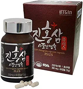 Korean Fermented Red Panax Ginseng Extract Powder 12000mg - High Ginsenosides for Natural Energy, Compound-K, RG3 Performance & Focus Pills for Men & Women 红参 60 Vegan Capsules 人參