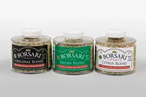 Borsari Seasoned Salt Gift Set - Gluten Free Gourmet Sea Salt Blends With Herbs and Spices - Set of 3, 4 oz Shaker Bottles - Includes Savory, Citrus, and Original Seasoning