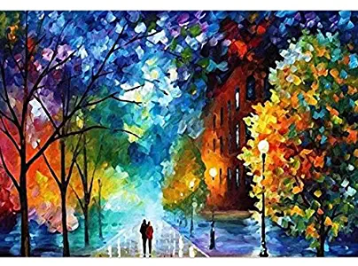 Easy DIY Paint by Number Sets with Brushes & Paints on Canvas Nature Landscape Paintworks Unique Christmas Gifts for Adults Beginners Romantic Street Lovers Walks In the Street 16x20 Inch Frameless