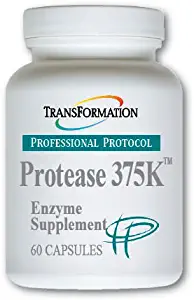 Transformation Enzymes Protease 375K, 60 Capsules - #1 Practitioner Recommended - 375,000 Units of Protease Activity - Supports circulation of Oxygen and Nutrients To The Cell For Health and Vitality,