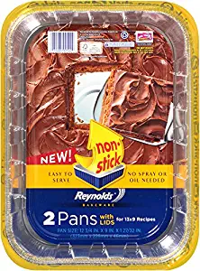 Reynolds Disposable Aluminum Cake Pans with Lids, 13x9 Inch, 2 Count