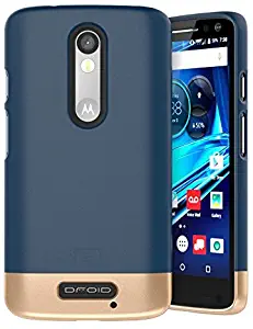 Encased Motorola Droid Turbo 2 Case, (SlimSHIELD Edition) Ultra Slim Cover (Full Coverage) Hybrid Slider Shell (Deep Blue)