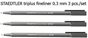 Staedtler Triplus Fineliner Pens gray color 3 Pcs./Pack