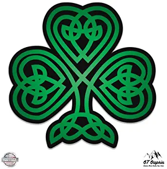 GT Graphics Celtic Shamrock Green and Black - Vinyl Sticker Waterproof Decal