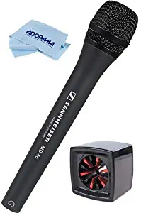 Sennheiser MD46 Wired Cardioid Dynamic Microphone Capsule with 40-18,000 Hz Frequency Response - with Rycote Square Mic Flag for Reporter Mics Ranging 19 to 38mm, Black, Microfiber Cloth