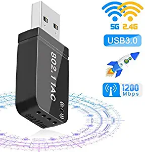 Maxesla USB WiFi Adapter – WiFi Dongle 1200M 802.11Ac Dual Band 2.4/5Ghz Ac1200 Wireless Network Adapter for Pc Desktop Laptop, Compatible with Windows, Mac Os X