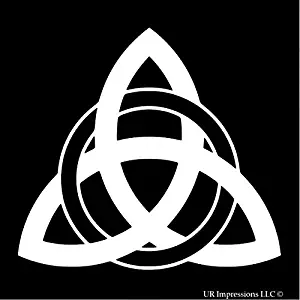 UR Impressions Triquetra Knot Celtic Knot Decal Vinyl Sticker for Cars Trucks SUV Vans Walls Window Laptop|White|5.5 X 5.1 inch|URI406