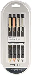 TUL Element Limited-Edition Retractable Ballpoint Pens, Medium Point, 1.0 mm, Assorted Barrel Colors, Black Ink, Pack Of 4