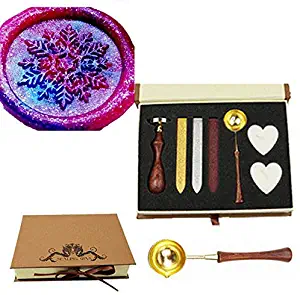 MNYR Vintage Christmas Snowflake Wax Seal Stamp Stick Gift Box Candle Gift Box Kit Set Impressive Gift Idea Love Letter Gift Package Envelopes Wedding Invitations Parcels Cards Letters Sealing Stamp