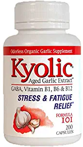 Kyolic Aged Garlic Extract Formula 101, Stress and Fatigue Relief, 200 capsules