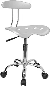 Flash Furniture Vibrant Silver and Chrome Swivel Task Office Chair with Tractor Seat