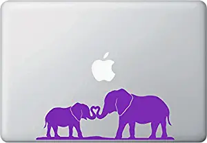 Yadda-Yadda Design Co. Elephant Mom and Baby with Trunk Heart - D1 - MacBook or Laptop Decal - Copyright (8.5