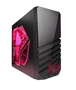 Apevia X-PIONEER-RD ATX Mid Tower Gaming Case w/ Large Red Tinted Side Window, 1 x 120mm Red LED Fan(Can Install up to 6 Fans), Top 2 x USB3.0 + 2 x HD Audio Ports, Fits Video Card up to 13" - Red