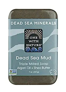 One With Nature Dead Sea Mineral Mud Soap with Argan Oil & Shea Butter 7 oz (Pack of 6)