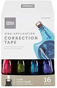 Office Depot Brand Side-Application Correction Tape, 1 Line x 392", Pack of 16 Cartridges