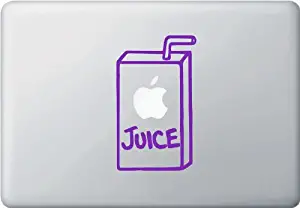 Yadda-Yadda Design Co. Apple Juice Box Graphic - MacBook or Laptop Vinyl Sticker Decal (3.5in Width x 5.75in Height) (Purple)
