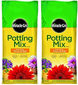 Miracle-Gro Potting Mix, 2-Cubic Feet, Pack of 2