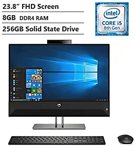 2019 HP Pavilion Premium High Performance 23.8" Full HD Screen All-in-One Desktop, Intel Core i5-8400T up to 3.30GHz, 8GB RAM, 256GB SSD, HDMI, Wireless-AC, Bluetooth 4.2, Windows 10, Black