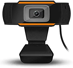 1080P HD Webcam with Dual Microphones - HD Auto Focus Camera Widescreen USB Computer Camera for PC Mac Laptop Desktop Video Calling Conferencing Gaming Conferencing Orange