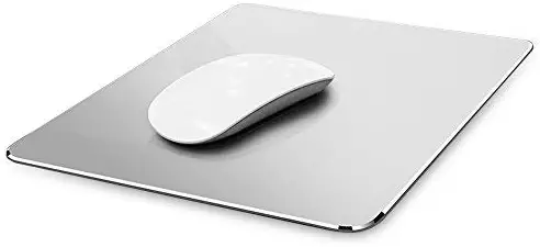 Hard Metal Silver Aluminum Mouse Pad Mat Ultra Thin Big XL Double Side Design Mouse Mat Waterproof Fast and Accurate Control for Gaming and Office(Large 11.81X9.45 Inch)