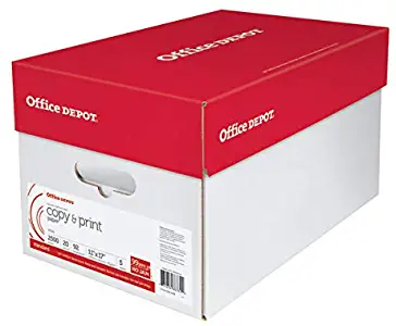 Office Depot Brand Copy & Print Paper, Ledger Paper, 20 Lb, 500 Sheets Per Ream, Case of 5 Reams