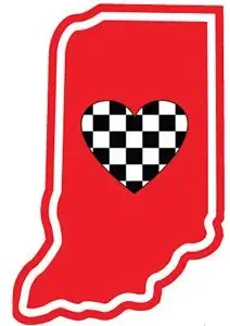 Indiana Sticker Red Hoosier State Shaped Decal Checkered Flag Heart Apply To Water Bottle Laptop Cooler Car Truck Bumper Tumbler 317 812 Roots