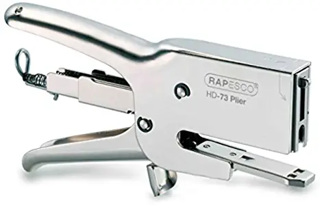 Rapesco Heavy-Duty 73 Packaging Plier Stapler, Uses 73 Type 1/4"-1/2" Staples, Metal (1169)