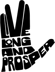 Live Long and Prosper Vinyl Decal Sticker | Cars Trucks Vans Walls Laptops Cups | Black | 5.5 inches | KCD977