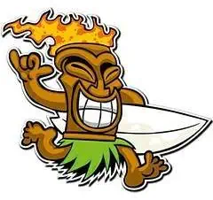 NI3882-Pack Tiki surfer Sticker/Decal | Premium Quality Vinyl Sticker | 3.5-Inches by 3.5-Inches