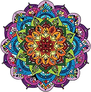 Divine Designs Pretty Rainbow Mandala Flower Vinyl Decal Sticker (4" Wide)