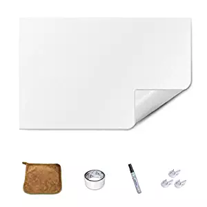 Magjoy Large Dry Erase Board WhiteBoard Sticker Waterproof Porcelain White Chalkboard for Wall Graffiti/Message Board/Office Menu Board with Pen Accessory (White, 24 x 36 inches)