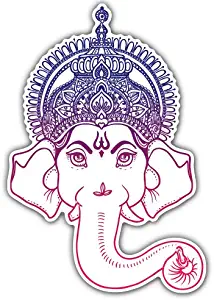 AK Wall Art Ganesh Elephant Hindu God Vinyl Sticker - Car Window Bumper Laptop - Select Size