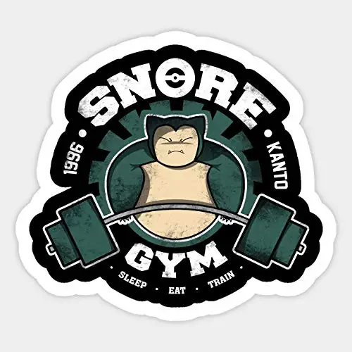 Snorlax Gym Motivational Handwork Vinyl Sticker