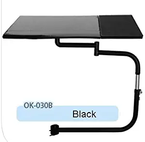OK030 Multifunctional Full Motion Chair Clamping Keyboard Support Laptop Desk Holder Mouse Pad for Comfortable Office andGame (Black)