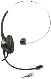 Call Center Headset Headphones Ear Phone + Adjustable Volume + Mute Control for Polycom SoundPoint IP Phone Series, Models 300 301 430 500 501 550 600 601 650 IP Telephone