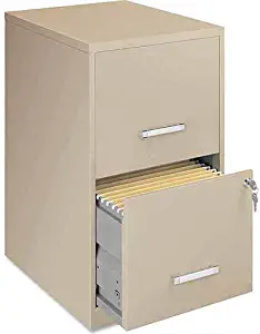 Lorell 2 Drawers Vertical Steel Lockable Filing Cabinet, Putty