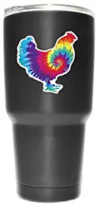 More Shiz Tie Dye Chicken Rooster (2 Pack) Vinyl Decal Sticker - Car Truck Van SUV Window Wall Cup Laptop - Two 3 Inch Decals - MKS0963