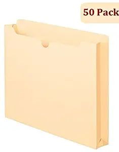 1InTheOffice Manila Expanding File Jacket, 1", Letter,"50 Pack" (1 Inch)