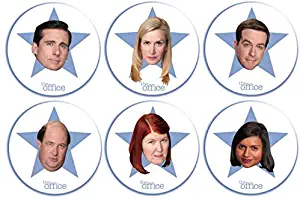 JUST FUNKY The Office TV Show Stars Thick Cardboard Coaster Set, Size 4
