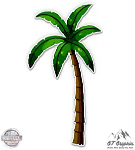 GT Graphics Palm Tree Tropical - 3" Vinyl Sticker - for Car Laptop I-Pad Phone Helmet Hard Hat - Waterproof Decal