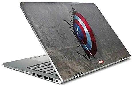 Skinit Decal Laptop Skin for Spectre x360 15.6in (2-in-1) - Officially Licensed Marvel/Disney Captain America Vibranium Shield Design