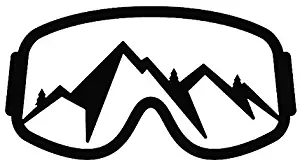 Ski Goggles with Mountains Trees NOK Decal Vinyl Sticker |Cars Trucks Vans Walls Laptop|Black|5.5 x 3.0 in|NOK114