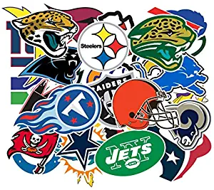 Football NFL Laptop Stickers Soccer Star Sports Fans Cool Waterproof Vinyl Stickers for Water Bottle Car Skateboard 32pcs for Kids Adults