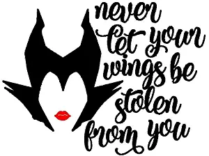 CCI Never Let Your Wings Be Stolen from You Evil Queen Decal Vinyl Sticker|Cars Trucks Vans Walls Laptop|Black |7.5 x 5.75 in|CCI1790