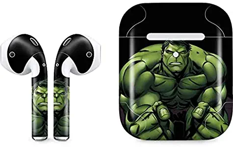 Skinit Decal Audio Skin for Apple AirPods with Wireless Charging Case - Officially Licensed Marvel/Disney Hulk is Angry Design