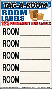 Tag-A-Room Color Coded Home Moving Box Labels (Room Blank)