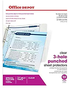 Office Depot Brand Heavyweight Sheet Protectors, 8 1/2